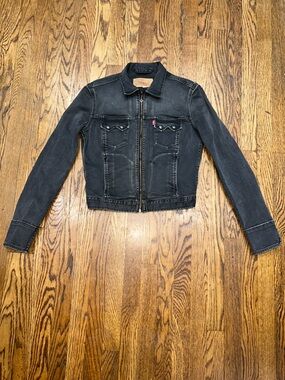 Levi’s Specialty Red Tag Women’s Black Denim Full Zip Button Pockets Sz. Medium